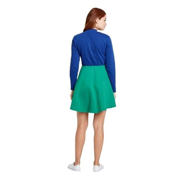 Mighty Fine Dress Women's MEDIUM Blue Green Cute Tree Holiday‎ Seasonal Pom-Pom - Picture 16 of 16